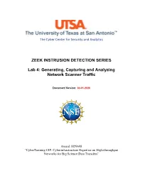 Lab 4: Generating, Capturing and Analyzing Network Scanner Traffic