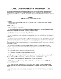 Land Use Orders of the Director