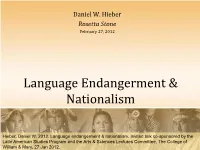 Language Endangerment & Nationalism
