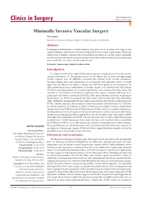 Minimally Invasive Vascular Surgery