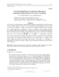 On the Possible Role of Continuous Light Speed Expansion in Black Hole & Gravastar Cosmology