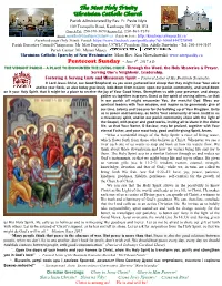 Pentecost Sunday – June 4Th, 2017 A.D