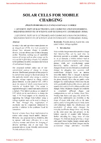 Solar Cells for Mobile Charging