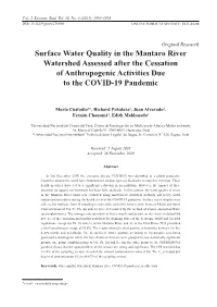 Surface Water Quality in the Mantaro River Watershed Assessed After the Cessation of Anthropogenic Activities Due to the COVID-19 Pandemic