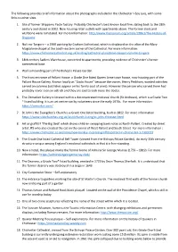 The Following Provides Brief Information About the Photographs Included in the Chichester I-Spy Quiz, with Some Links to Other Sites