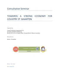 Consultative Seminar TOWARDS a STRONG ECONOMY FOR