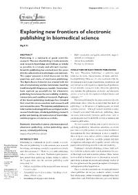 Exploring New Frontiers of Electronic Publishing in Biomedical Science