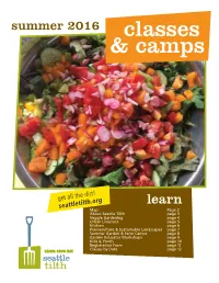 Seattle Tilth Summer Classes and Camps