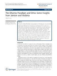 The Dharma Paradigm and Ethos Some Insights from Jainism and Vedānta Jeffery D Long