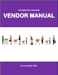 Vendor Manual