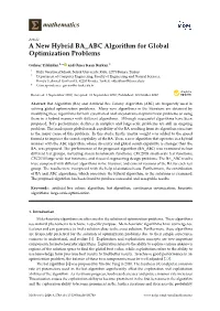 A New Hybrid BA ABC Algorithm for Global Optimization Problems