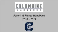 Columbine Lacrosse Parent and Player Handbook 2018 FINAL