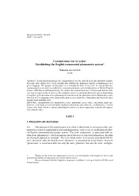 Commutation Test in Action: Establishing the English Consonantal Phonematic System*