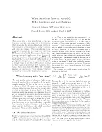 Delta Functions and Distributions
