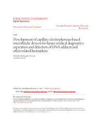 Development of Capillary Electrophoresis-Based Microfluidic
