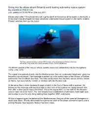Diving Into the Abyss Aboard Britain's World-Leading Submarine Rescue System by ANDREW PRESTON Last Updated at 10:00 PM on 23Rd July 2011