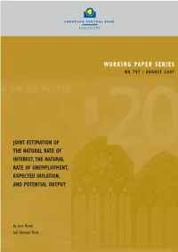 Joint Estimation of the Natural Rate of Interest, the Natural Rate of Unemployment, Expected Inflation, and Potential Output