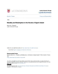 Morality and Redemption in the Novels of Sigrid Undset
