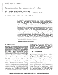 New Determinations of the Proper Motions of 44 Pulsars PA