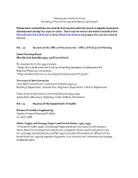 Pennsylvania State Archives Sampling of Record Groups and Manuscript Groups