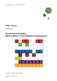 Phd Thesis Parallel and Scalable Sparse Basic Linear Algebra