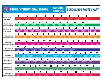 School Bus Route Chart