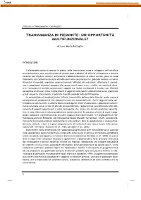 Transumanza in Piemonte: Un'opportunità Multifunzionale?