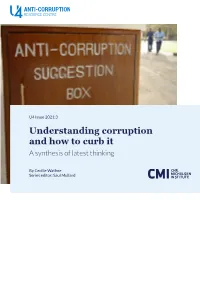 Understanding Corruption and How to Curb It a Synthesis of Latest Thinking