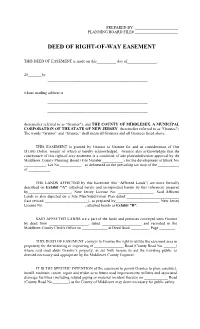 Deed of Right-Of-Way Easement