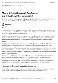 How to Win the Democratic Nomination, and Why It Could Get Complicated - the New York Times 27/02/2020 14�34