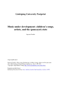 Linköping University Postprint Music Under Development