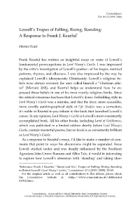 Lowell's Tropes of Falling, Rising, Standing: a Response to Frank J