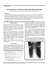 Pneumorrhachis of Thoracic Spine After Gunshot Wound Farooq Azam Rathore1, Zaheer Ahmad Gill2 and Malik Muhammad Amjad Yasin3