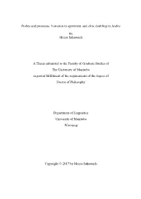 Variation in Agreement and Clitic Doubling in Arabic