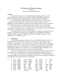 1 the Phonology of Wakashan Languages Adam Werle University