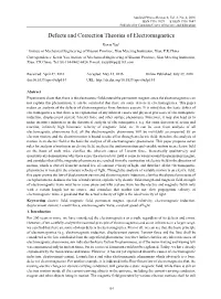 Defects and Correction Theories of Electromagnetics