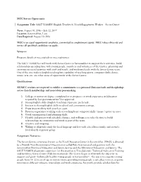 MCC Service Opportunity Assignment Title: SALT/YAMEN: English