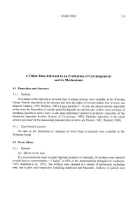 Other Data Relevant to an Evaluation of Carcinogenicity and Its Mechanisms