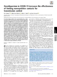 Overdispersion in COVID-19 Increases the Effectiveness of Limiting Nonrepetitive Contacts for Transmission Control