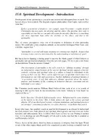 Spiritual Development - Introduction Page 1 of 20