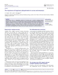 The Importance of Regulatory Ubiquitination in Cancer and Metastasis