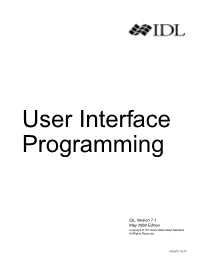 User Interface Programming
