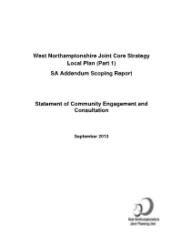West Northamptonshire Joint Core Strategy Local Plan (Part 1) SA Addendum Scoping Report