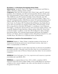 A Resolution Recognizing Ginny Frizzi Submitted​