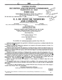 E. I. Dupont De Nemours and Company, Form 10-K for Fiscal Year Ending December 31, 2005