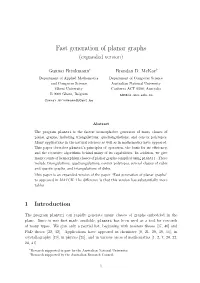 Fast Generation of Planar Graphs (Expanded Version)