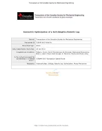 Geometric Optimization of a Self-Adaptive Robotic Leg