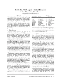 How to Run POSIX Apps in a Minimal Picoprocess Jon Howell, Bryan Parno, John R