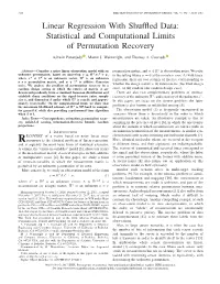 Linear Regression with Shuffled Data: Statistical and Computational
