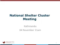 National Shelter Cluster Meeting